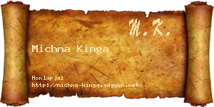 Michna Kinga névjegykártya